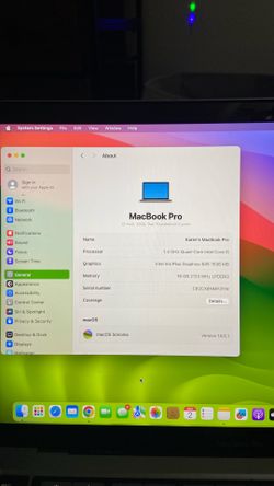 2020 MacBook Pro (no charger included)