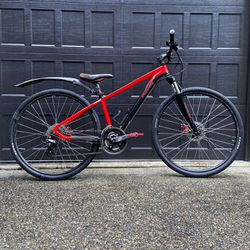Black and Red Specialized Crosstrail Hardtail Mountain Bike