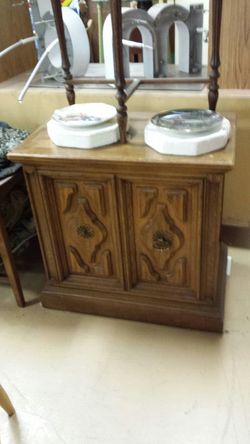 Oak end table night stand cabinet by Unique Furniture