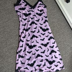 Pink Bat Design Dress XS