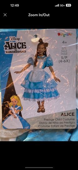 Disney Alice In Wonderland Halloween Costume size small 4-6X 4+ years old
