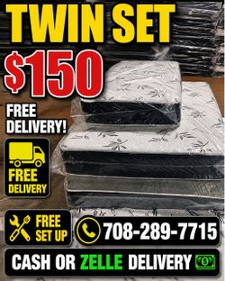 Huge sale for Mattress And Box Twin size #mattress and box 150.$ full 190$ Queen 200$ king 290$. free delivery free set up 708….289…7715… cash or Zell