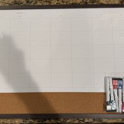 Dry Erase Calendar With Cork Board