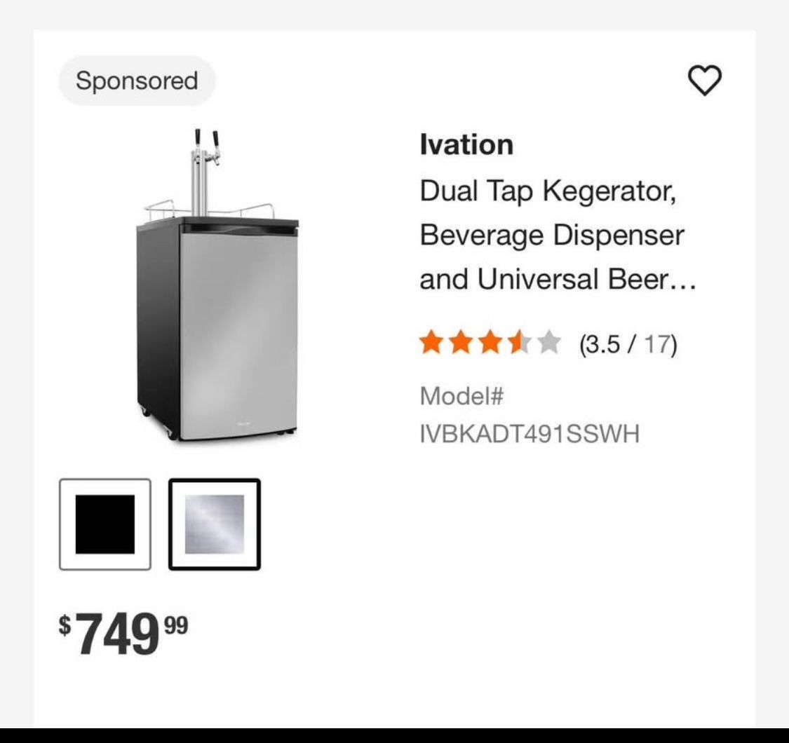 Kegerator-dual Tap. NIB