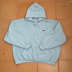 Nike Pullover Hoodie Men's Size XL Gray Chest Swoosh 90s Vintage Sportswear