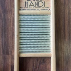 vintage "Dubl Handi" double-sided washboard, manufactured by the Columbus Washboard Company.