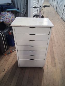 Wood multi drawer cart