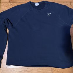 GYMSHARK  Long Sleeve Cropped Sweater  Blue SIZE M