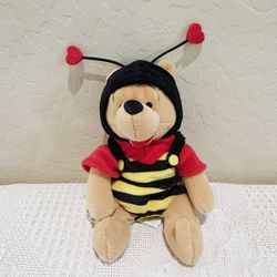 Vintage Disney Winnie the Pooh Honey Bee Valentine Plush Bean Bag 8" Doll Toy *Please Read Entire Post