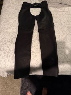 Black Leather Motorcycle Chaps
