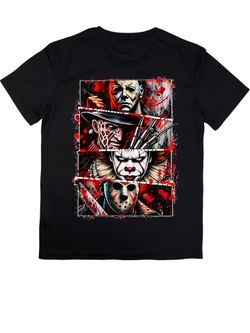 Horror Icons Graphic T-Shirt Black
