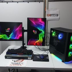 Gaming Computer Mega-Setup Dual 1080p MONITORS +Gaming PC +