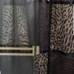 Leopard Print Shower Curtain AND Bath Mat