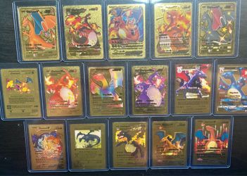 24k Gold Foil Pokemon Fan Art Playing Cards