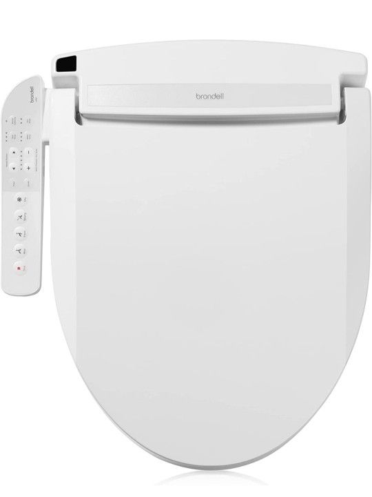 Brondell LE89 Swash Electronic Bidet Seat LE89, Fits Elongated Toilets, White – Side Arm Control