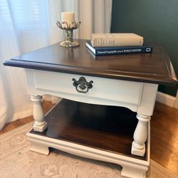 Ethan Allen Solid Wood Side Table / Large End Table – Refinished – 26”