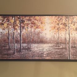 Metal Framed Autumn Forest Painting
