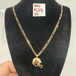 14K Solid Gold Chain and Pendant For Wedding 15.7Gr 23 Inches Long 