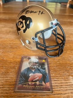Colorado Buffaloes Autographed Mini Football Helmet With Heisman  Inscription & Rookie Card