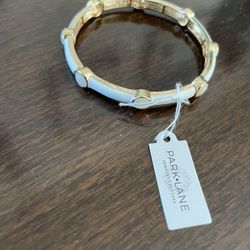 Park Lane White Studded Flexible Bracelet