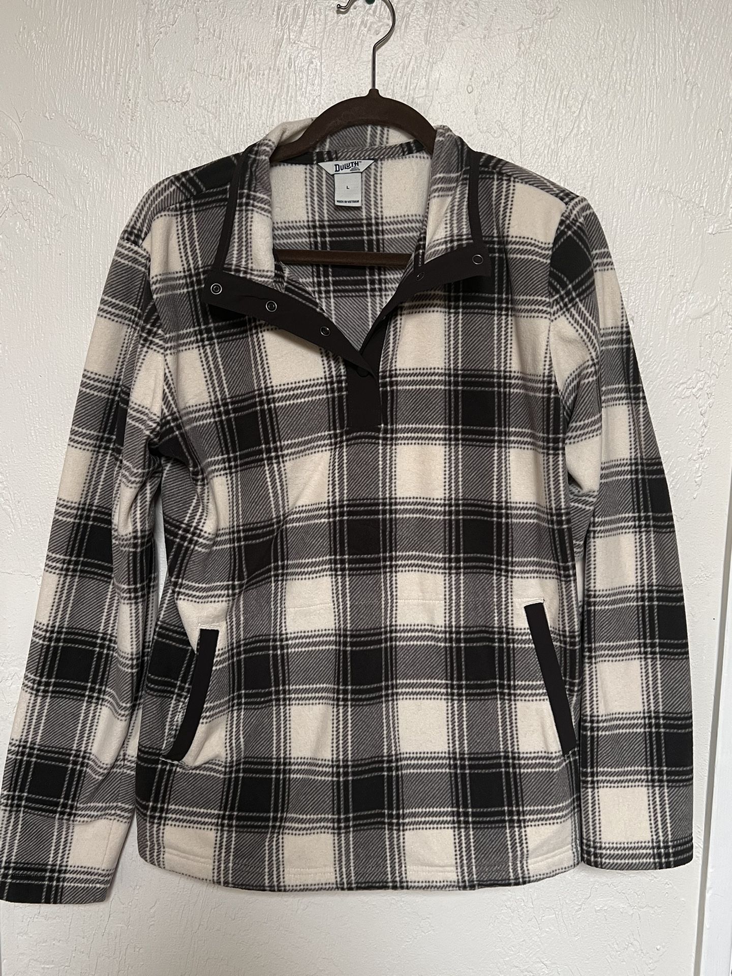 L Duluth Fleece Sweatshirt Altered