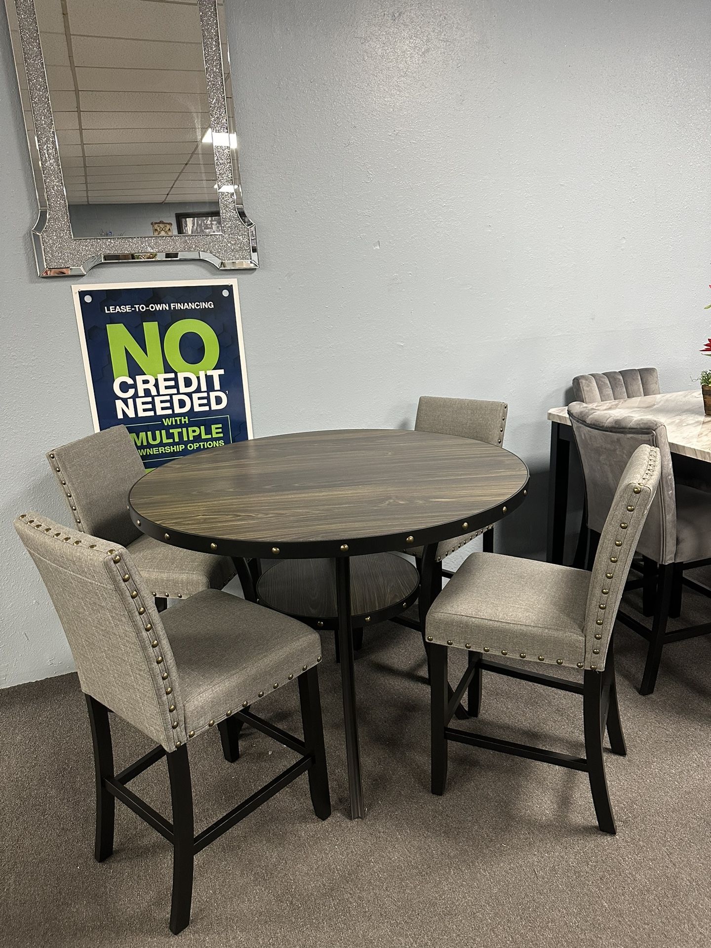 5PC Gray Dining Table Set,All Products : American Fashion Style Bags On Sale