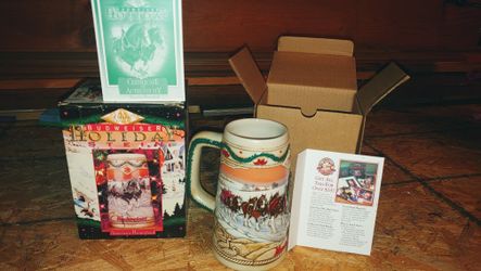Vintage Budweiser Holiday Stein 1996