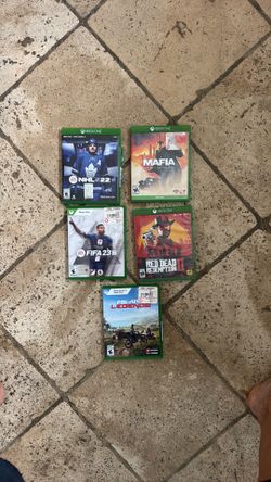 5 Xbox 1-X Video Game Lot.