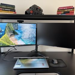 (2) 27” ViewSonic Monitors with stand included