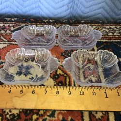 4 Vintage Glass Plates 