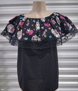 Dia De Los Muertos Mexican Blouse