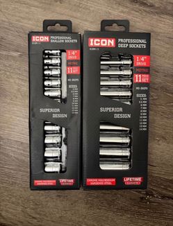 Icon 22pc 1/4 Shallow/Deep Sockets (metric)