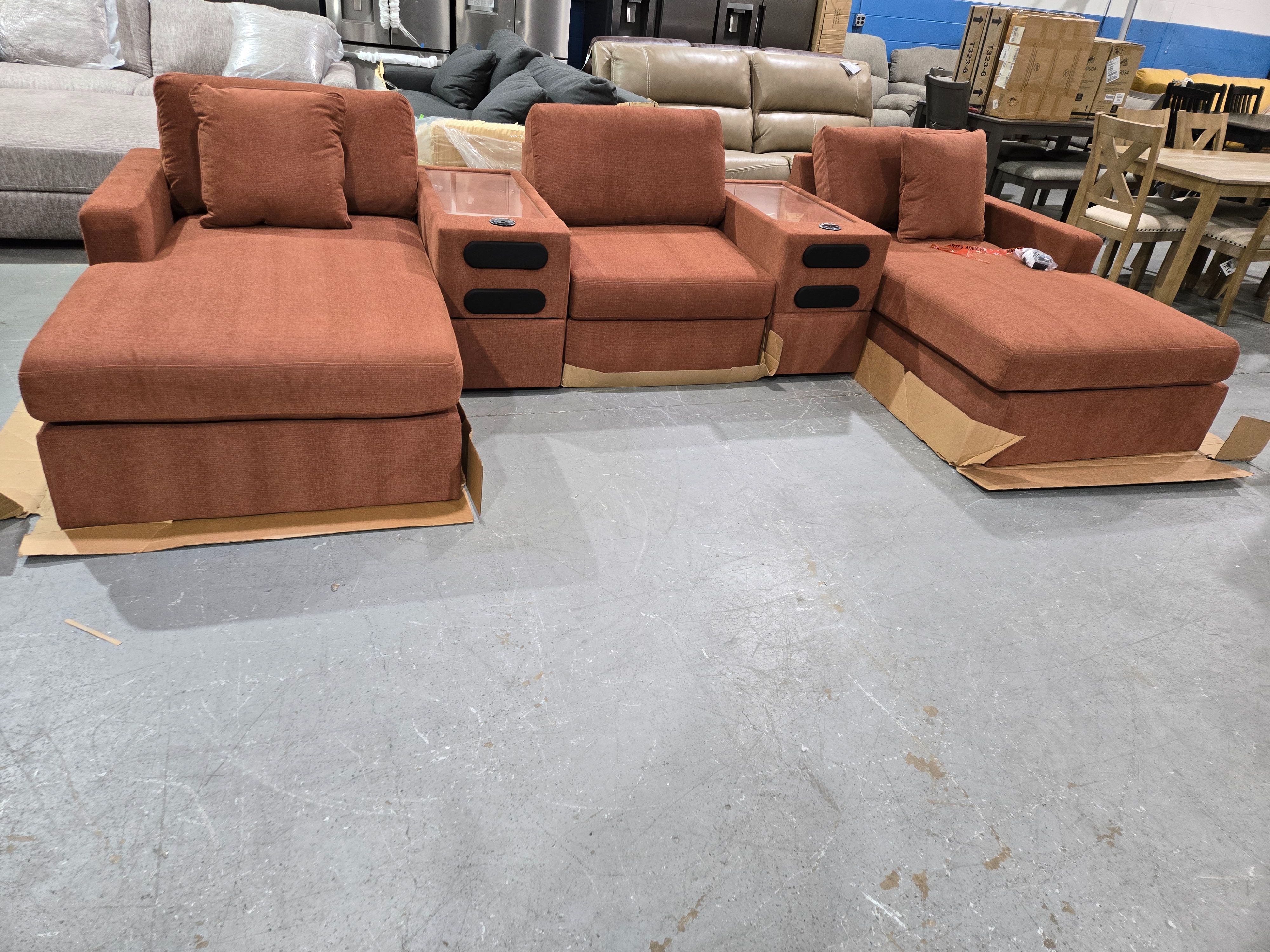 Brand New ModMax Modular Dual Chaise Sectional with Consoles