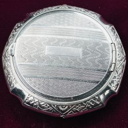 Very Rare Vintage Evan’s Tap Sift Make-up round compact Art Deco Pat-1624874 /1920s?