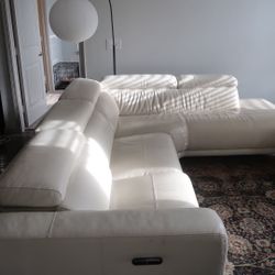 Used Costco White Recliner Sectional 