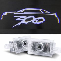 2x  White Car LED Door Laser Projector Light HD