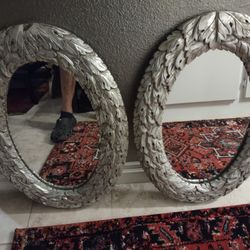 Silver Leafed Oval Mirrors REDUCED!