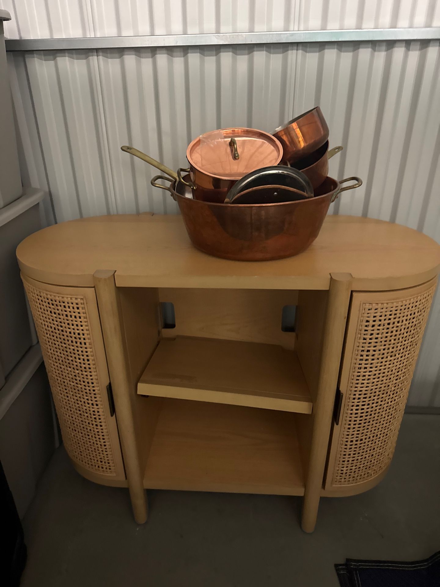 Natural Rattan Wood Cabinet / Media Console