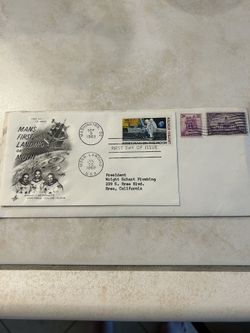 Man’s first landing on the moon stamp please make an offer