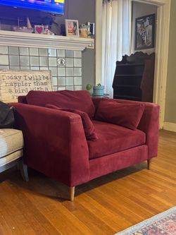 CRATE & BARREL COMFY RED CHAIR