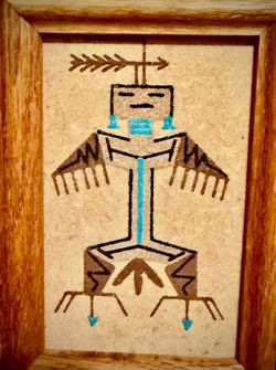Native American Sand Art Framed Picture