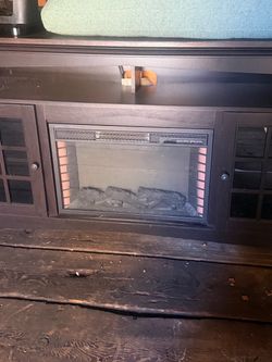 Tv media center with electric fireplace