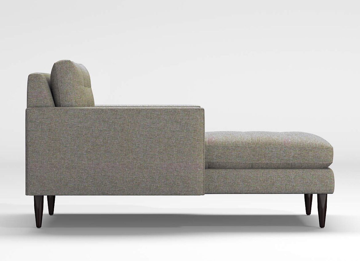 Crate & Barrel- Grey Midcentury Chaise Lounge