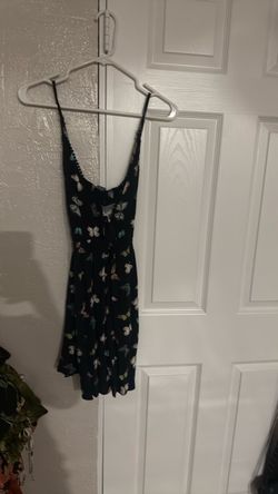 Black Butterfly Print Mini Dress