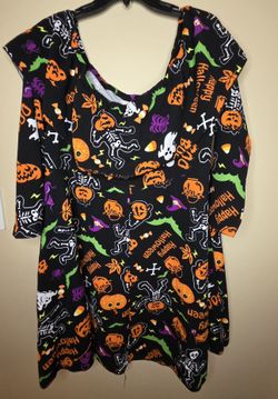 Halloween Themed Women's Halter Top Black Dress Size 3XL 