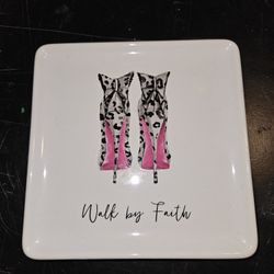 Walk By Faith Ceramic Trinket Tray 