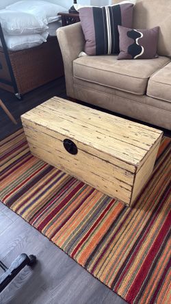 Wooden Chest Storage Seat Table