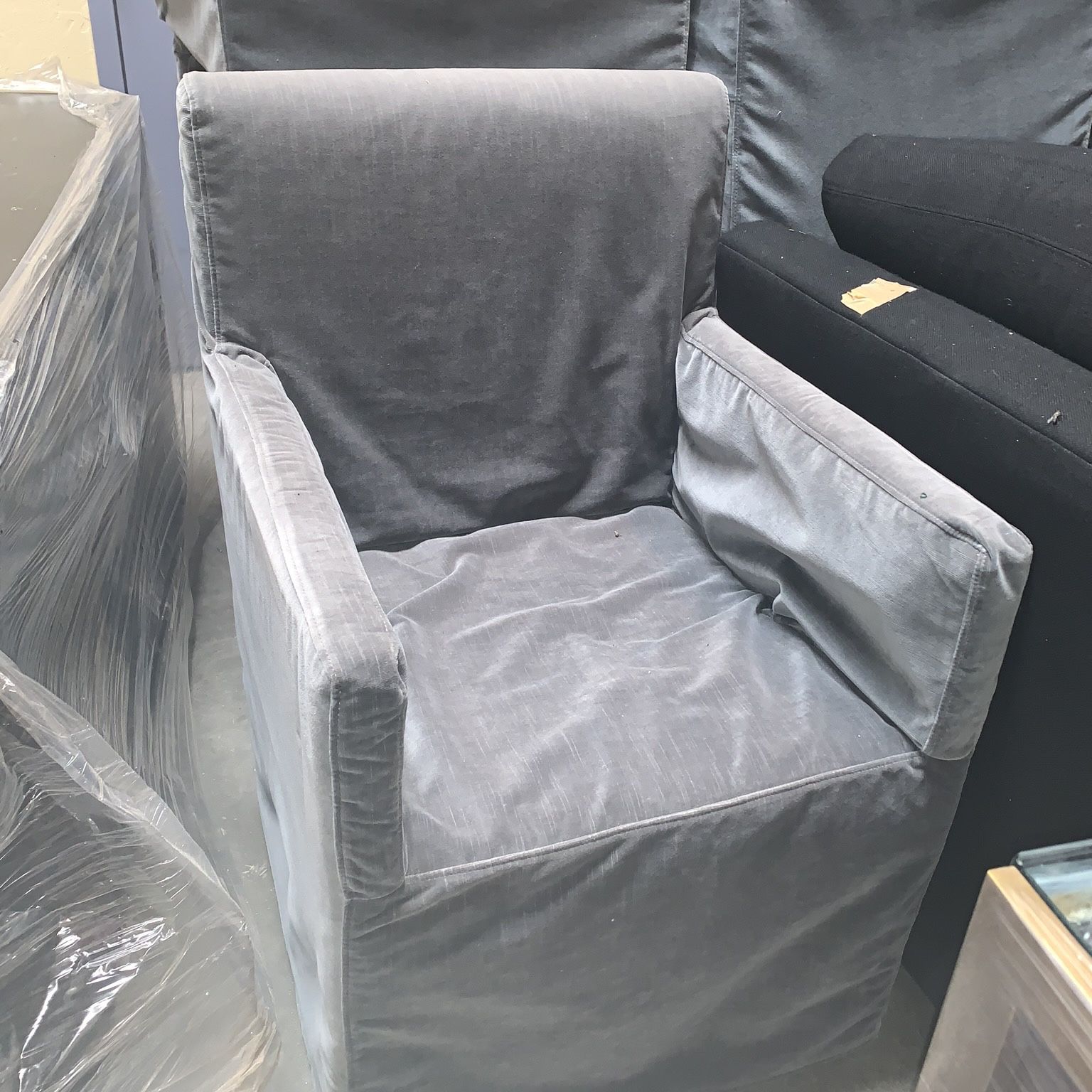 Slip Covered, Custom Dining Chairs Gray 