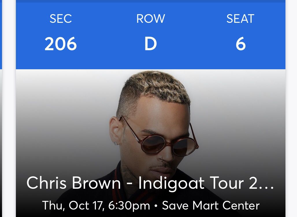 2 Chris brown tickets!