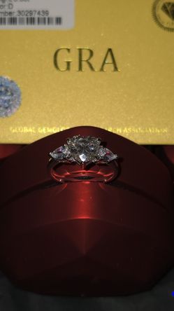 3ct Moissanite Heart Sterling Silver 925 Ring. 